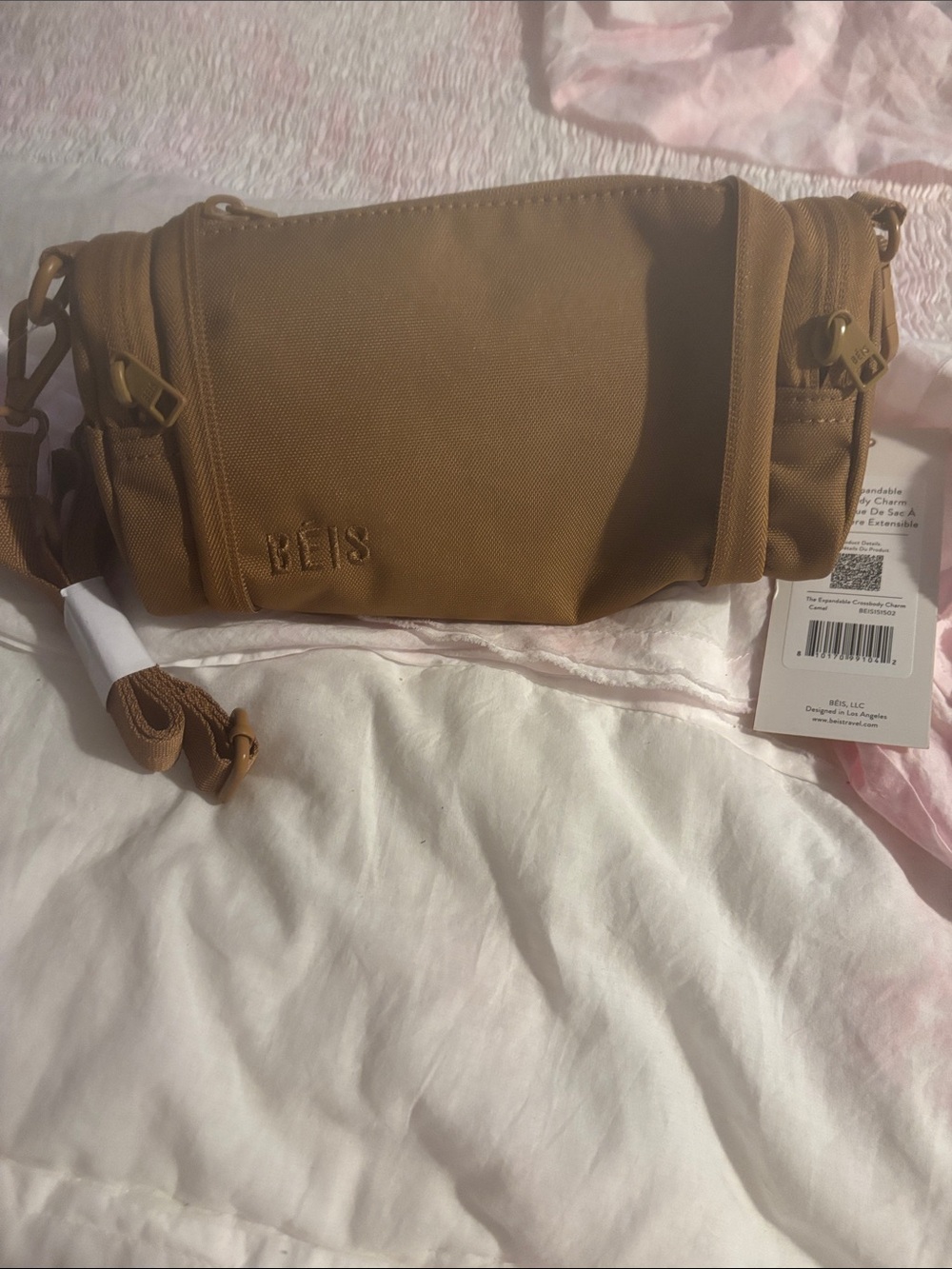BEIS The Expandable Crossbody Charm Camel